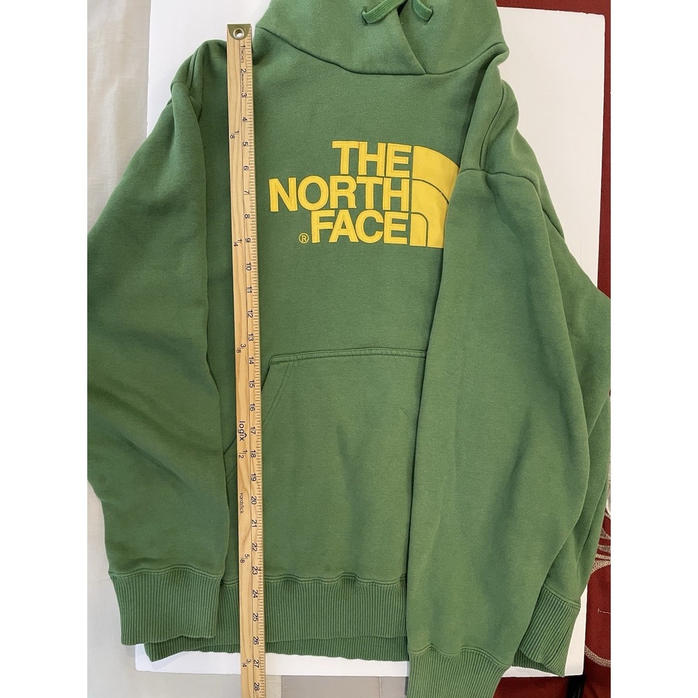 The North Face Half Dome Hoodie Mens Medium Green Yellow Cotton Blend Fleece - Picture 6 of 8